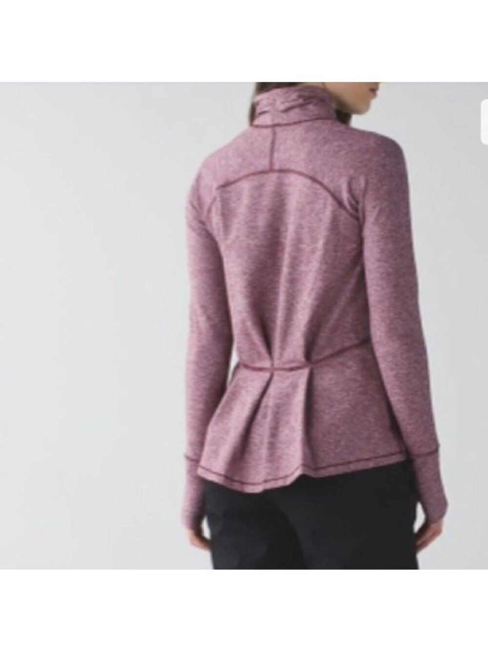 Lululemon Warm Your Core Long Sleeve Tee Size 6 Heathered Bordeaux Drama - Picture 2 of 11